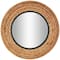 Brown Seagrass Handmade Wall Mirror with Black Inner Frame